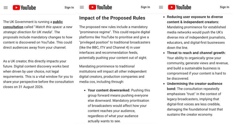 Британия хочет подкрутить рекомендации YouTube и TikTok