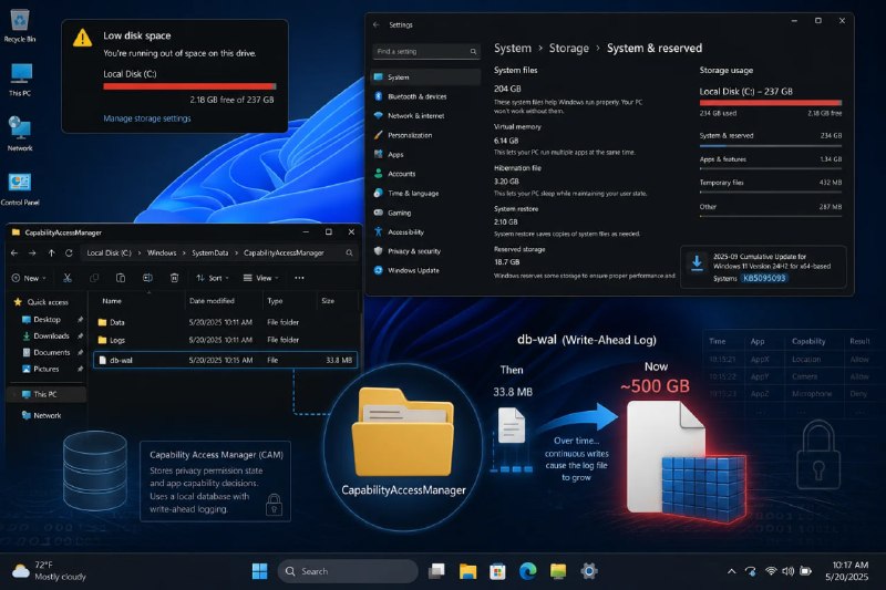 Баг Windows 11 раздувает системный файл до 500 ГБ