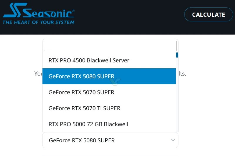 RTX 5080 Super засветилась у Seasonic