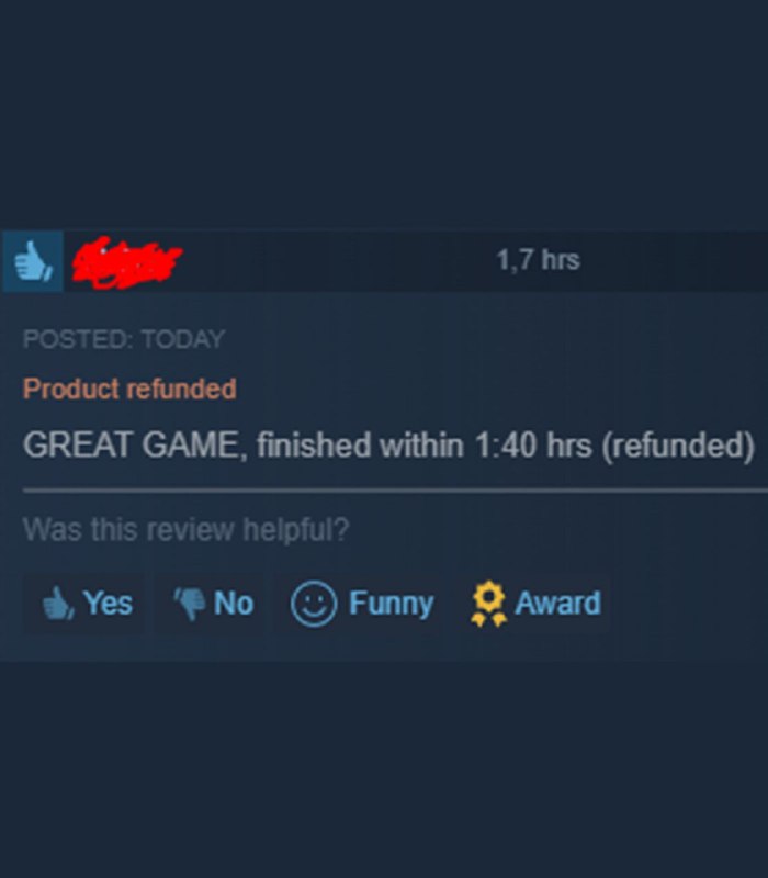 Игроки массово вернули деньги за пройденную игру в Steam