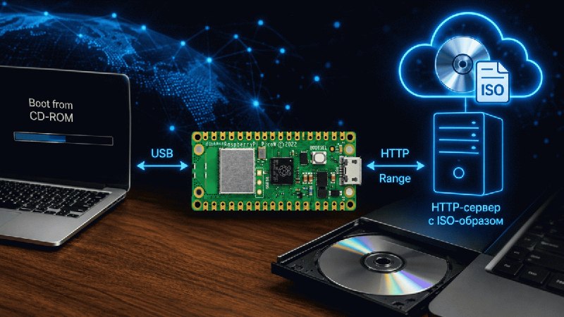 Pico W превратили в сетевой CD-ROM